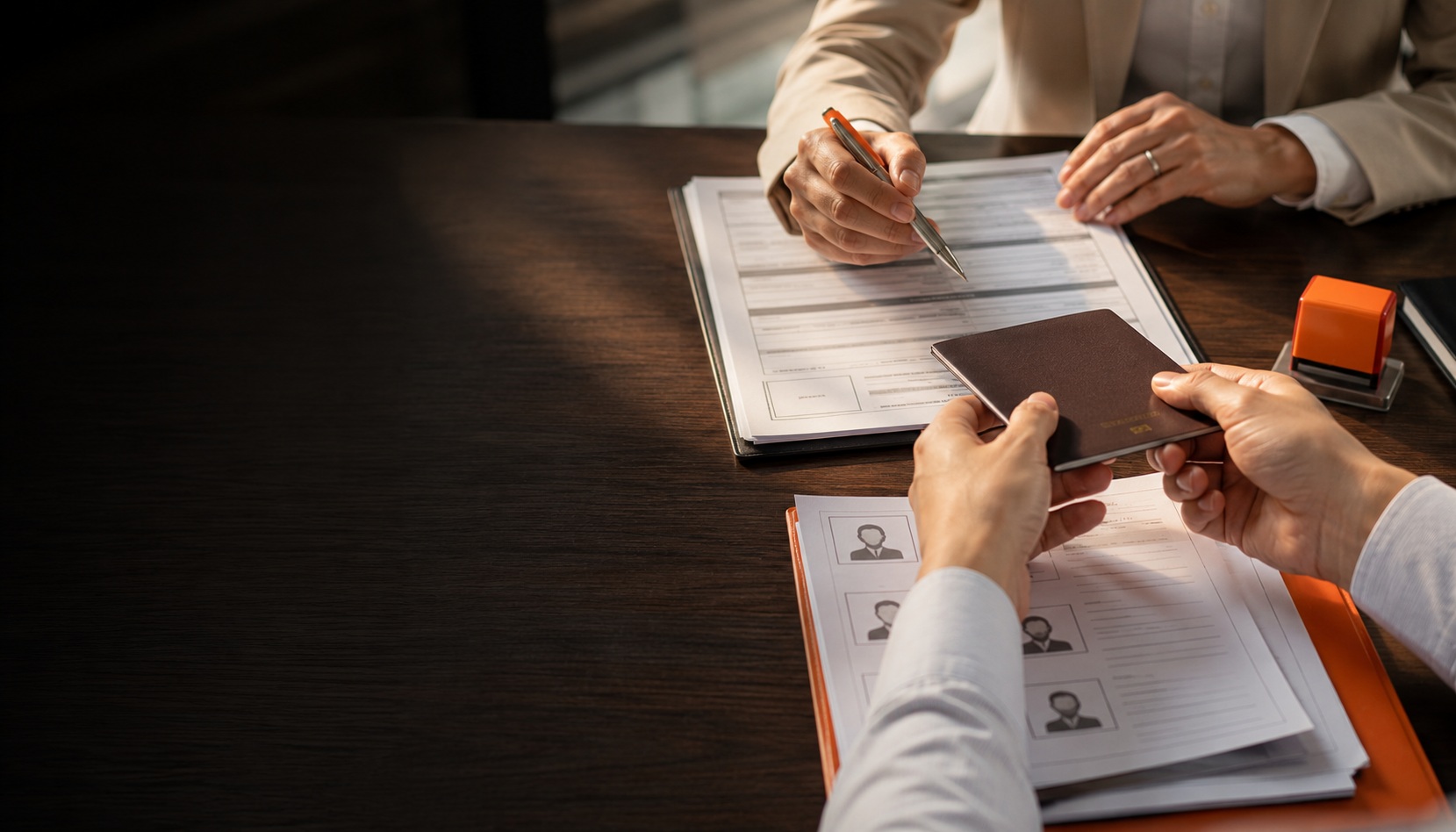 Work pass services Singapore — People Profilers MOM-licensed Employment Agency reviewing pass application paperwork